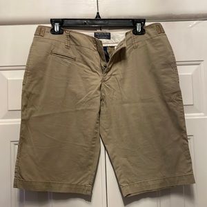 Women’s, Ralph Lauren, tan Bermuda shorts, size 6. Excellent condition.